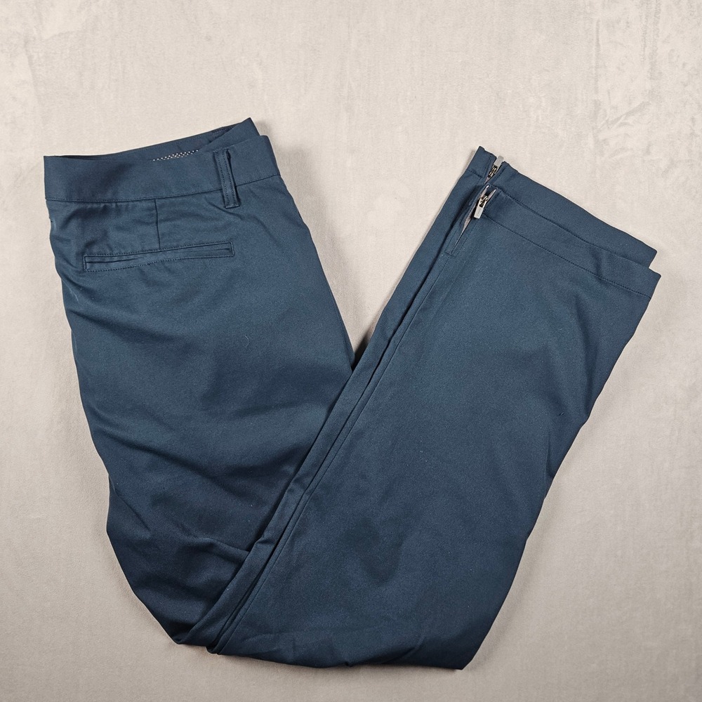 Boonbos Maide Golf Pants Mens 35x32 Navy Blue Straight Leg Ankle Zip Performance